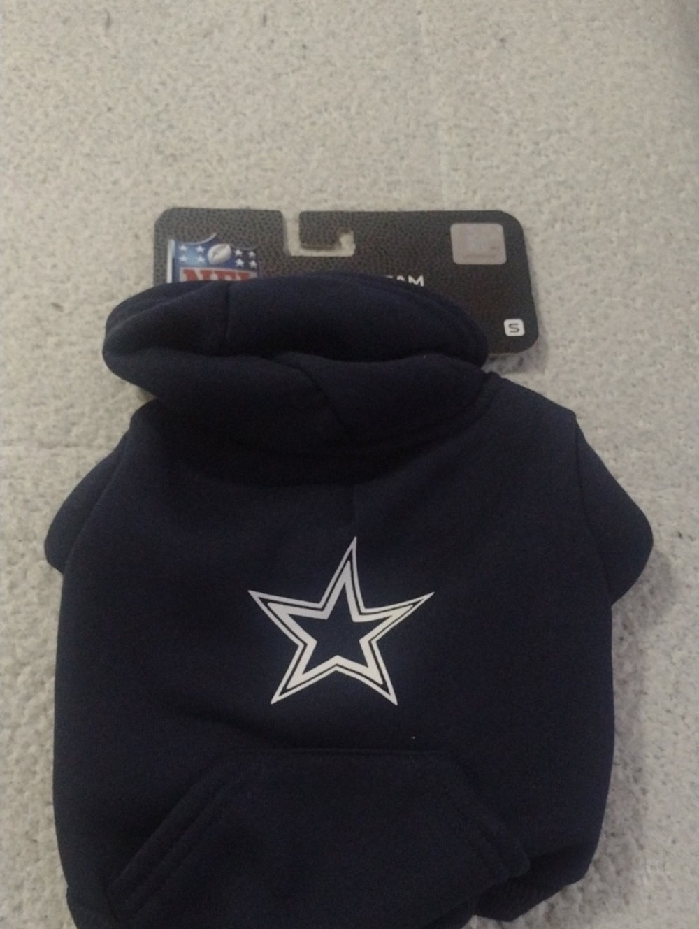 Pets First Navy Blue Dog Hoodie with White Star Logo